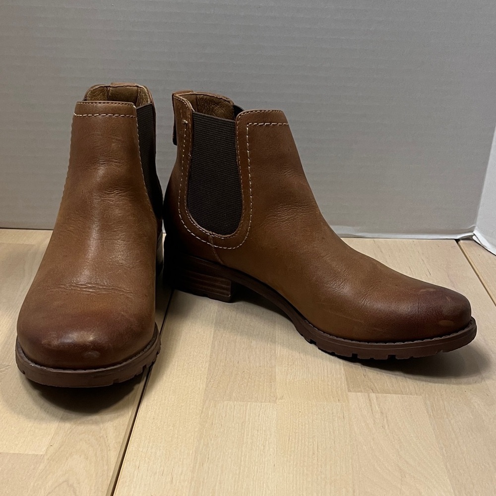 Sofft Distressed Brown Leather Ankle Boots Booties 1428505 Women’s Size 7.5